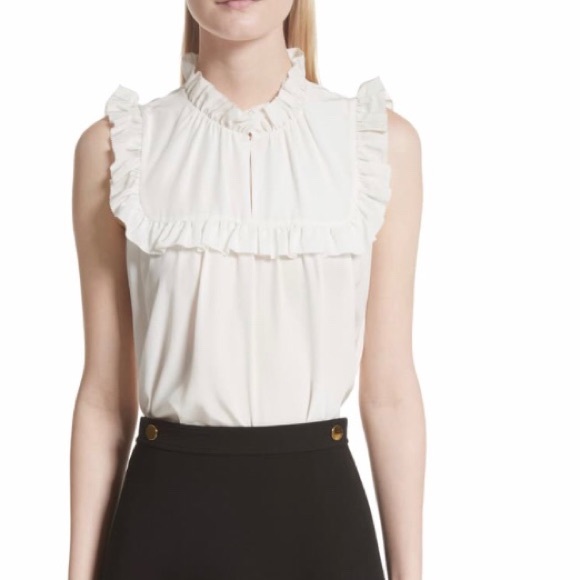 Kate Spade Ruffle Yoke Silk Top